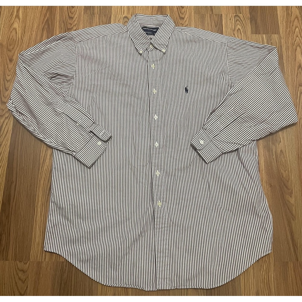 Ralph Lauren Blake Button Down Shirt Mens Extra Large Stripe Oxford